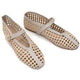 Inuovo D27021 Two-Tone Mary-Jane Woven Pump - Offwhite - My Shoe Shop - Flat
