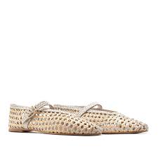 Inuovo D27021 Two-Tone Mary-Jane Woven Pump - Offwhite - My Shoe Shop - Flat