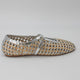 Inuovo D27024 Woven Pump with Strap - Silver - My Shoe Shop - Flat