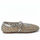 Inuovo D27024 Silver woven pointed pump with adjustable strap