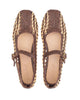 Inuovo D48002 Two-Tone Wowen Mary Jane Style pump - Chocolate Goat - My Shoe Shop - Flat