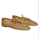 Inuovo D49003 Two- Tone Woven Pump with Tie - Gold Goat - My Shoe Shop - Flat