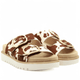 Inuovo D53028 Chunky Two Bar Slip in Buckle Sandal - Pony Tan-Beige - My Shoe Shop - Comfort