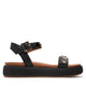 Inuovo Flatform Flat Studded Sandal A96011 - Black - My Shoe Shop - sandal