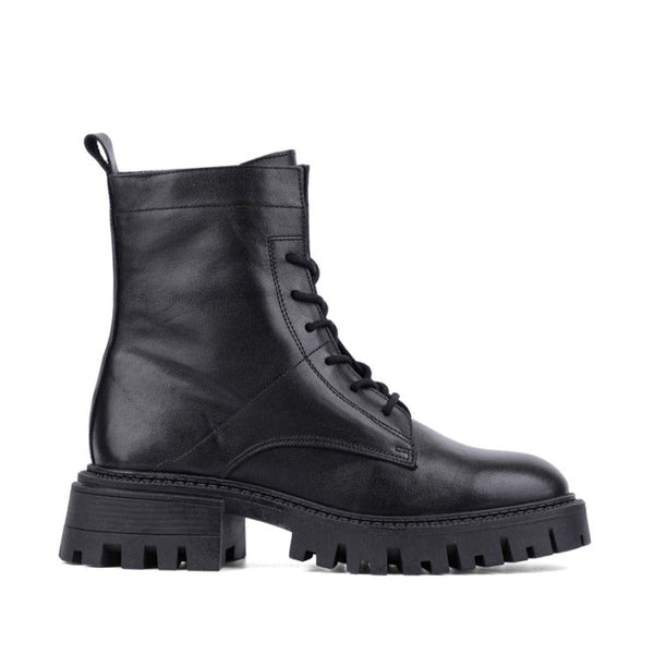 Inuovo Lace Up Leather Boot - Black (2025) - My Shoe Shop - boot