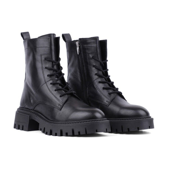 Inuovo Lace Up Leather Boot - Black (2025) - My Shoe Shop - boot