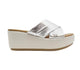 Inuovo Slip on Criss Cross Wedge 123027 - Silver - My Shoe Shop - Wedge