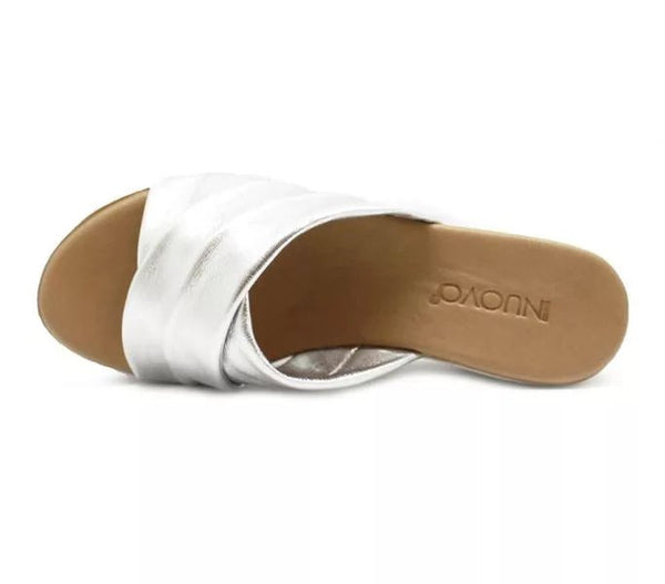 Inuovo Slip on Criss Cross Wedge 123027 - Silver - My Shoe Shop - Wedge
