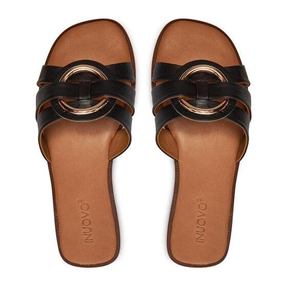 Inuovo Slip on Flat Sandal 981060 - Black - My Shoe Shop - sandal