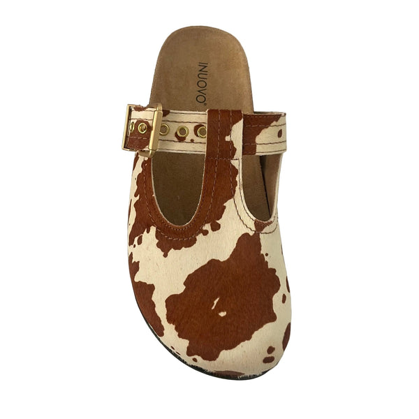 Inuovo YTA001 - Closed Mule Slip in with Buckle - Pony - My Shoe Shop - Comfort