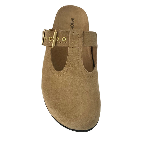 Inuovo YTA001 - Closed Mule Slip in with Buckle - SD Mushroom - My Shoe Shop - Comfort