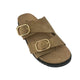 Inuovo YTA036 Two-Tone Buckle Slip in Sandal - SD Mushroom - My Shoe Shop - Comfort