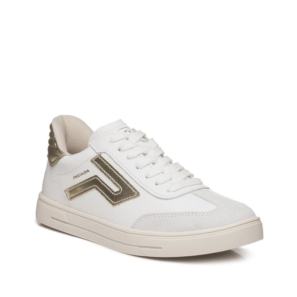 Pegada 211154 - 04 Leather Sneaker with Gold - White - My Shoe Shop - Sneaker