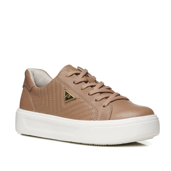 Pegada 211220 - 03 Leather Sneaker with Gold Detail - Camel - My Shoe Shop - Sneaker
