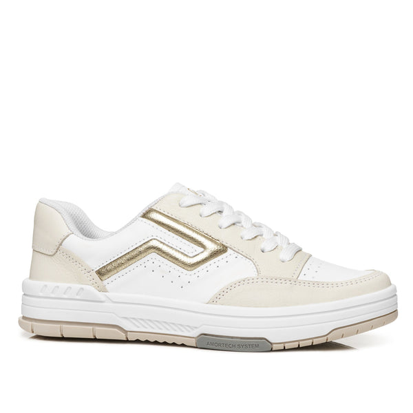Pegada 212609- 02 Leather Sneaker with Detail - White - My Shoe Shop - Sneaker