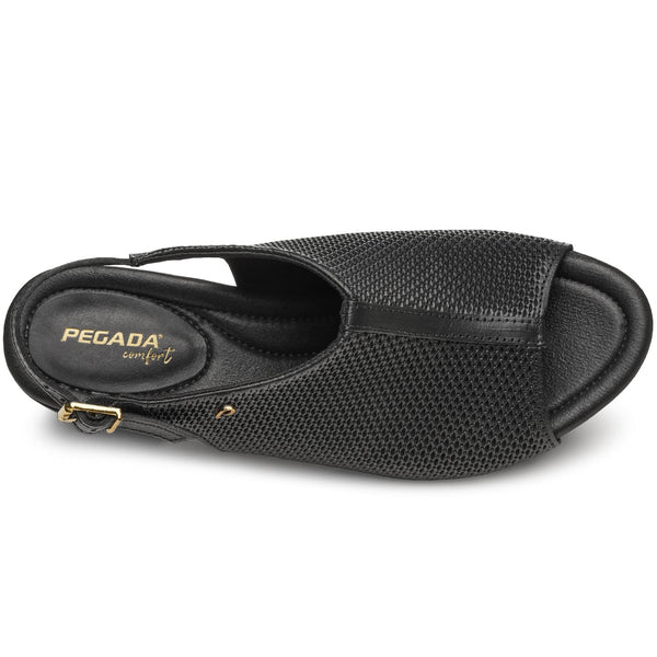 Pegada Leather 234305 Slip-in Heel with Ankle Strap - Black - My Shoe Shop - Heel