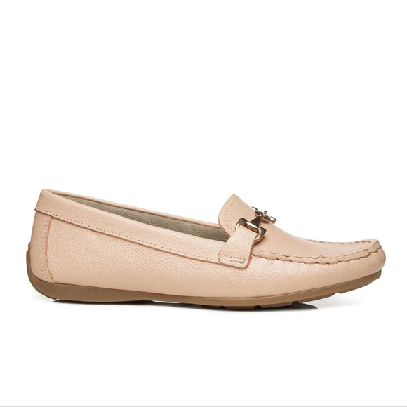 Pegada Leather Loafer 249007 with gold detail - Blush - My Shoe Shop - Loafer