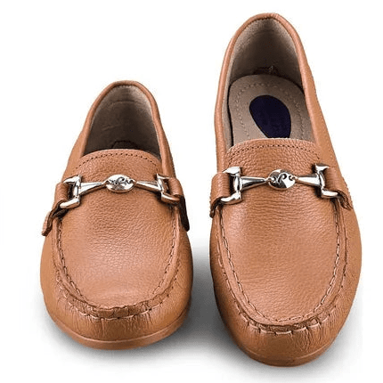 Pegada Leather Loafer 249007 with gold detail - Camel - My Shoe Shop - Loafer
