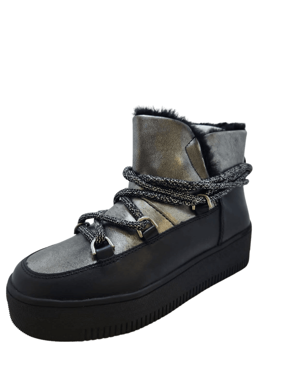 Studio Modd Chunky Boot - Black and Metallic - My Shoe Shop - boot