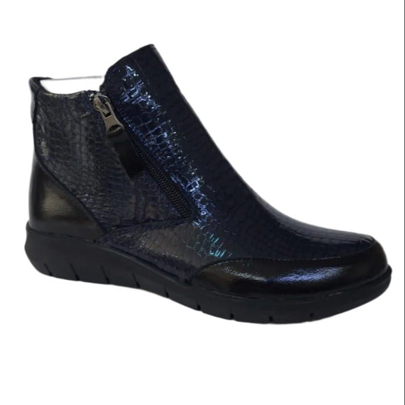 Via Veneto C2025 Double Zip Up Boot Patent - Black - My Shoe Shop - General