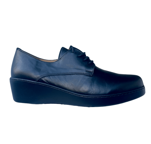 Via Veneto c2025 Leather Wedge w Lace - Black - My Shoe Shop - Sneaker