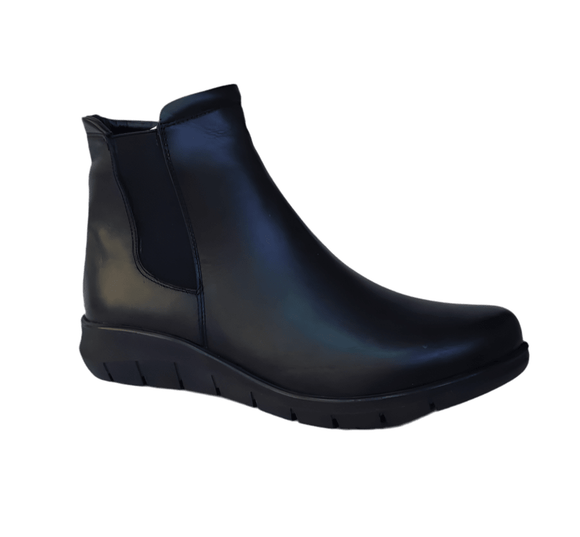 Via Veneto C2025 Zip Up Boot w Elastic Detail - Black - My Shoe Shop - General