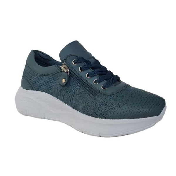 Via Veneto Chunky Side Zip Sneaker - Blue - My Shoe Shop - General