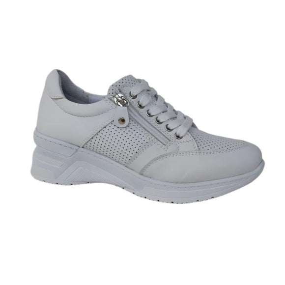 Via Veneto Chunky sneaker with side zip - White - My Shoe Shop - General