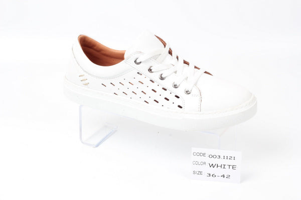 Via Veneto Lasercut Sneaker 003.1121 - White - My Shoe Shop - Sneaker