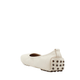 Via Veneto Leather Ballerina - Off White - My Shoe Shop - Ballerina
