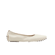 Via Veneto Leather Ballerina - Off White - My Shoe Shop - Ballerina