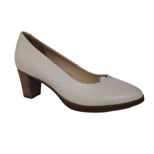 Via Veneto Leather Court shoe - Cream - My Shoe Shop - General