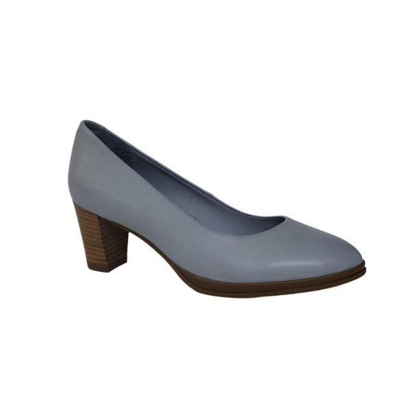 Via Veneto Leather Court shoe - Dove Grey - My Shoe Shop - General