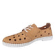 Via Veneto Leather Lasercut Laceup 042.110-25 - Scissors (beige) - My Shoe Shop - Comfort