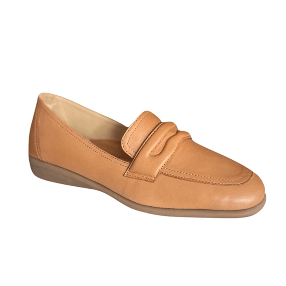 Via Veneto Leather Moc with low wedge 056.2224 - Coconut (Tan) - My Shoe Shop - General