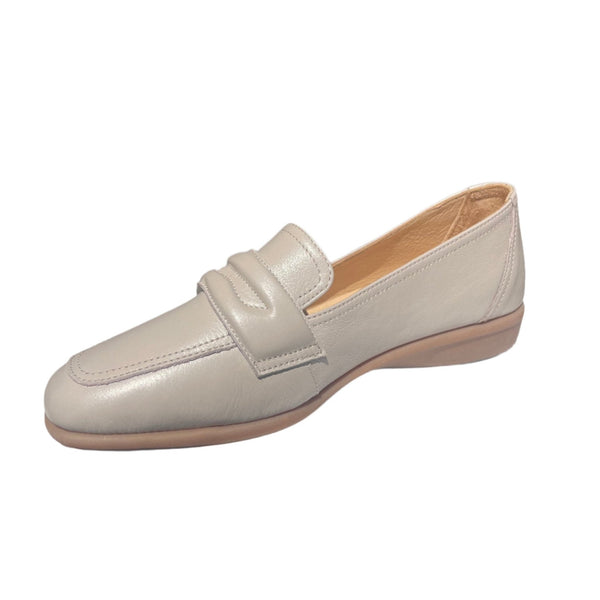 Via Veneto Leather Moc with low wedge 056.2224 - Dark Stone - My Shoe Shop - Wedge