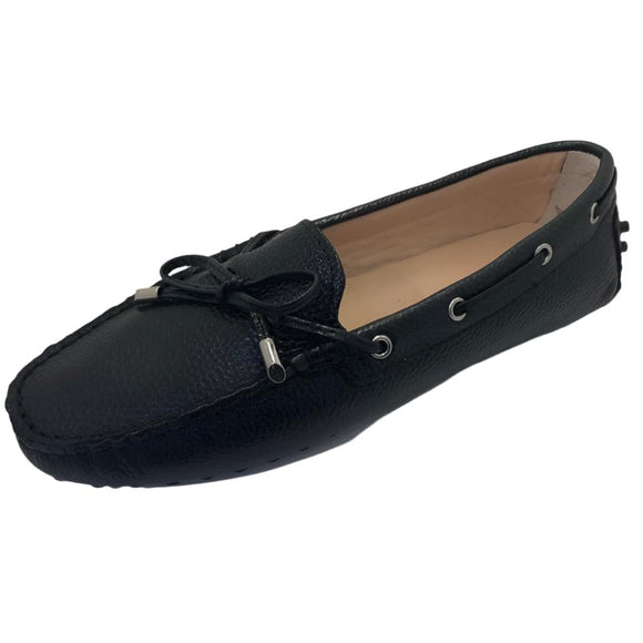 Via Veneto Leather Moccasin 6026 - Black - My Shoe Shop - General