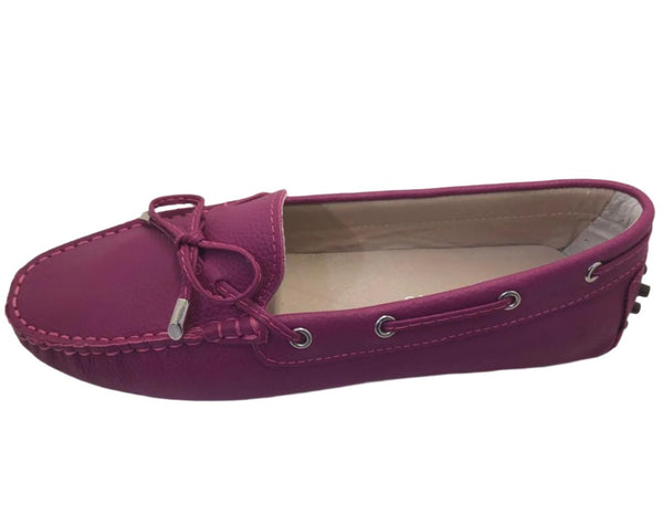 Via Veneto Leather Moccasin 6026 - Fuxia - My Shoe Shop - General
