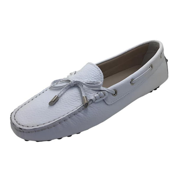 Via Veneto Leather Moccasin 6026 - White - My Shoe Shop - General