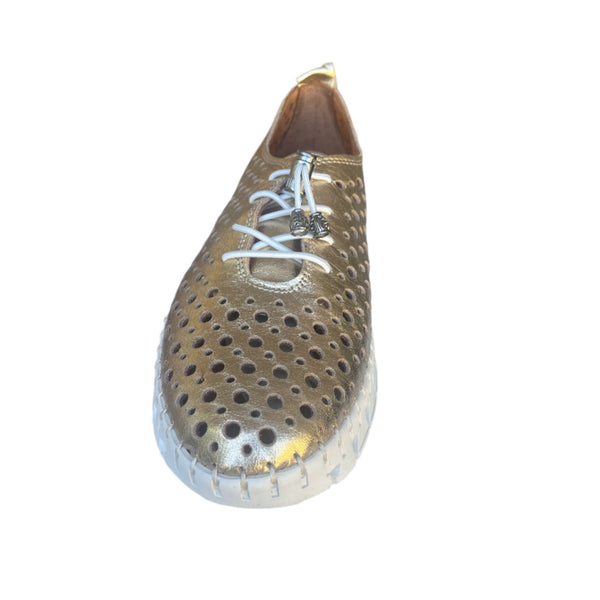 Via Veneto Leather Summer Sneaker 042.2005-6 -Gold - My Shoe Shop - General