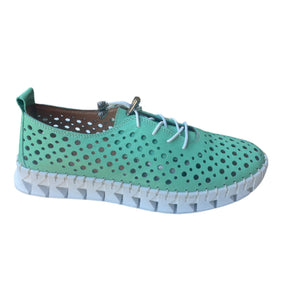 Via Veneto Leather Summer Sneaker 042.2005-6 -Green - My Shoe Shop - General