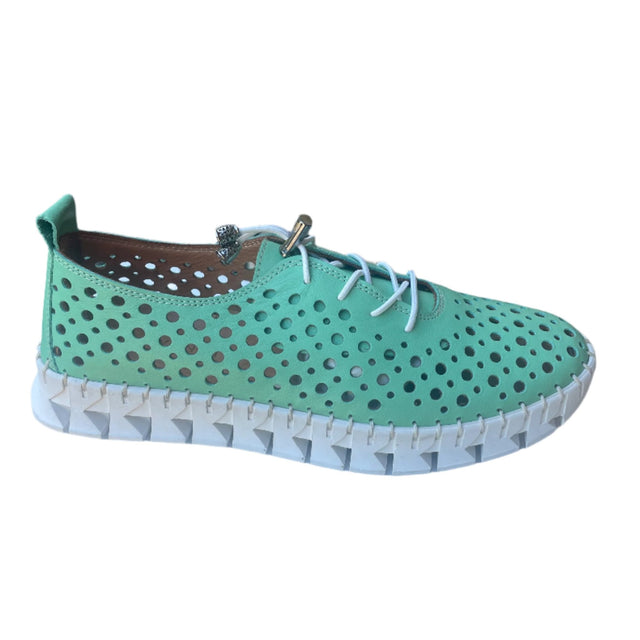 Via Veneto Leather Summer Sneaker 042.2005-6 -Green - My Shoe Shop - General