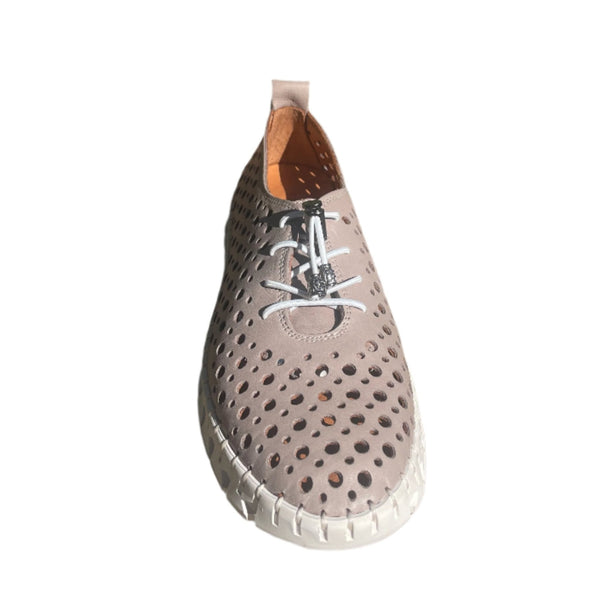 Via Veneto Leather Summer Sneaker 042.2005-6 - Taupe - My Shoe Shop - General