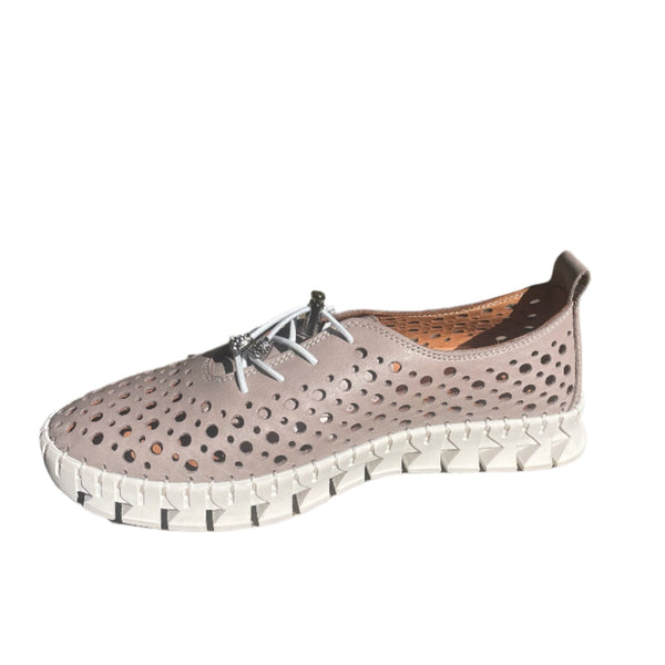 Via Veneto Leather Summer Sneaker 042.2005-6 - Taupe - My Shoe Shop - General