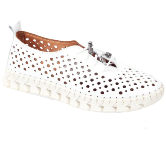 Via Veneto Leather Summer Sneaker 042.2005-6 - White - My Shoe Shop - Sneaker