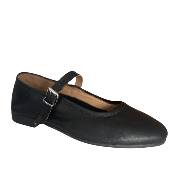 Via Veneto Mary Jane - Black - My Shoe Shop - Ballerina