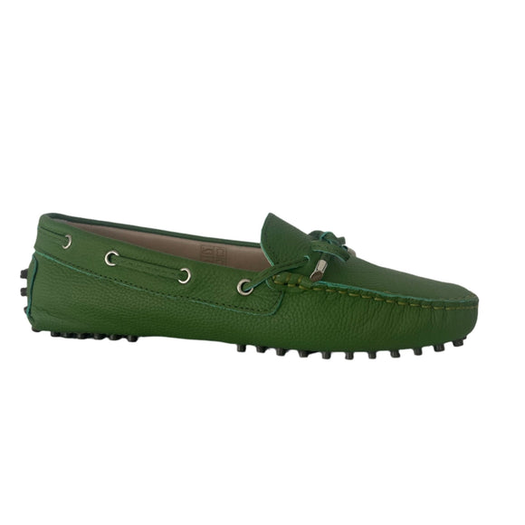 Via Veneto Metallic Leather Moccasin 6026 - Green - My Shoe Shop - General