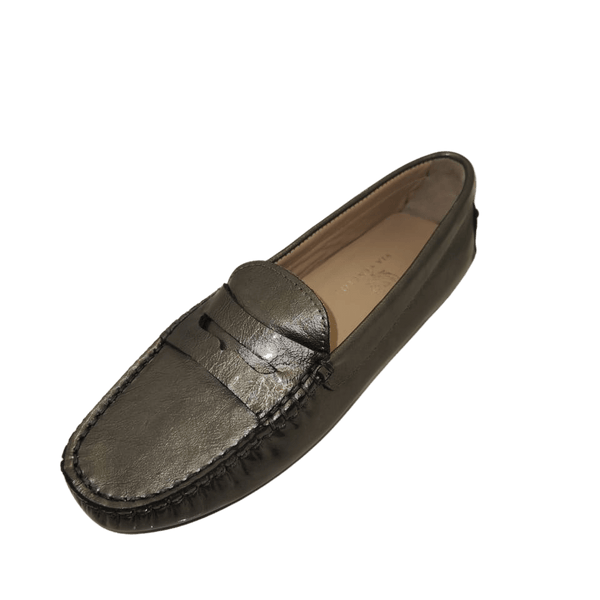 Via Veneto Moccasin 6166 Patent Leather - Grey - My Shoe Shop - Moccasin