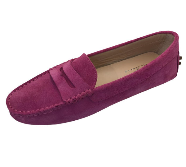 Via Veneto Suede Moc 6166 - Fuxia - My Shoe Shop - General