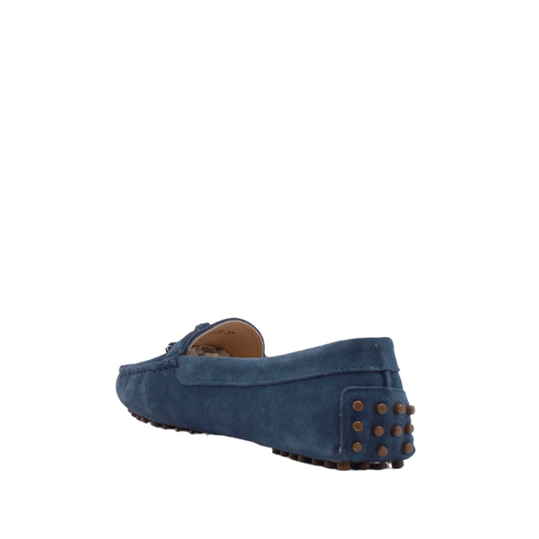 Via Veneto Suede Moccasin 1173 with Silver detail on Tassle - Navy - My Shoe Shop - Moccasin